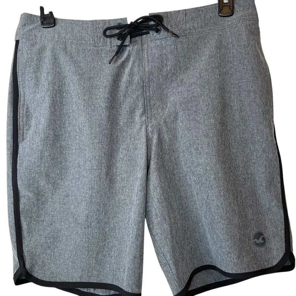 HOLLISTER Watersport Hybrid Shorts Swim Trunks in Gray and Black Men's 32 Waist